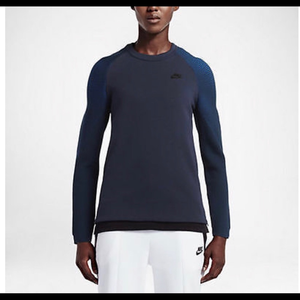 Nike Tech Fleece Crew Neck Small Blue